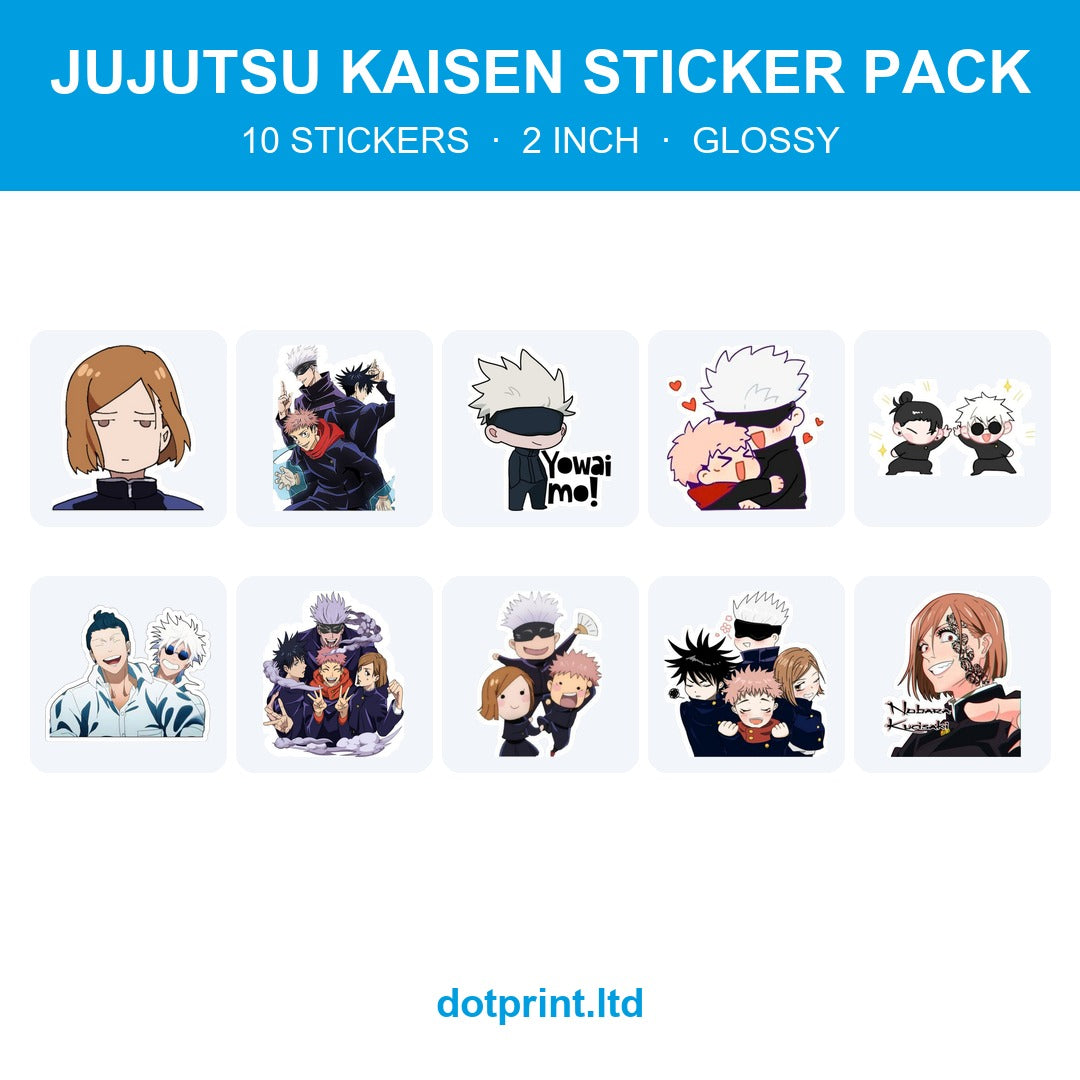 Jujutsu Kaisen Sticker Pack — 10 Stickers