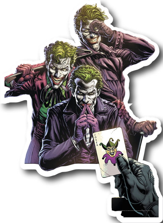 The Joker — Three Faces Playing Card Sticker