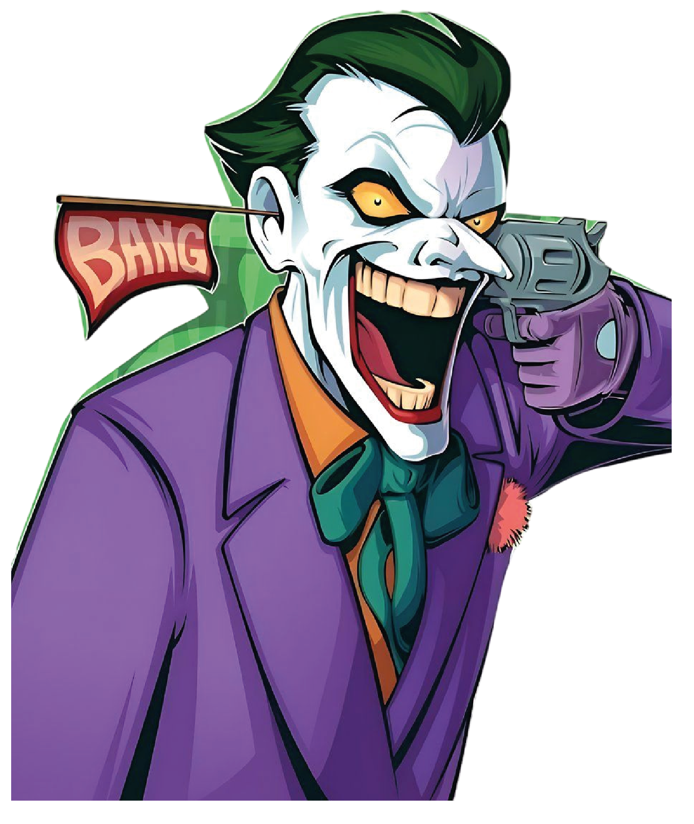The Joker — Bang Flag Gun Sticker