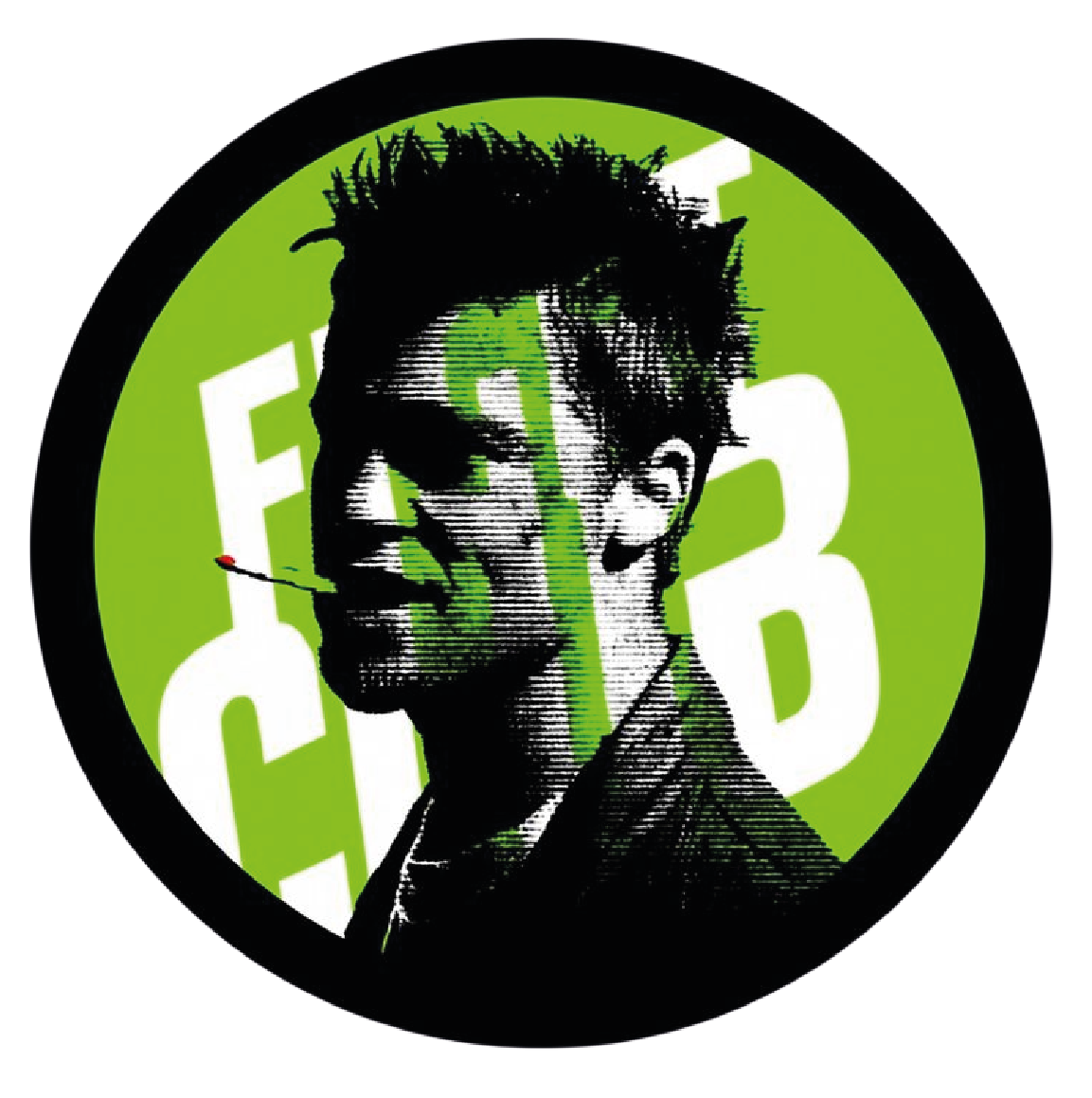 Tyler Durden — Green Duotone Circle Badge Sticker