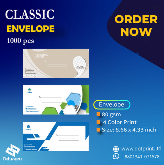 Custom printed envelopes — branded business stationery by Dotprint Solutions, Dhaka
