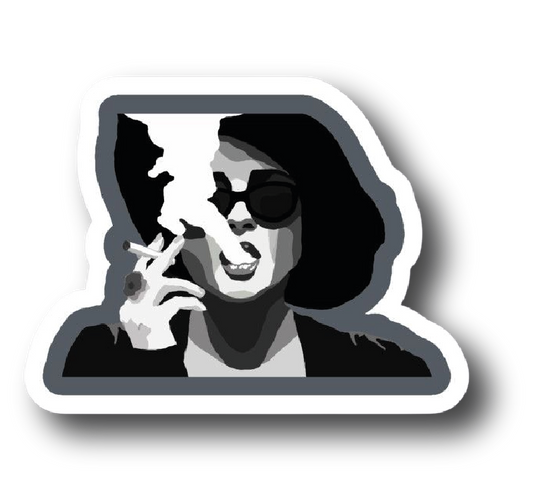 Mia Wallace — Wide-Brim Hat Smoking Sticker