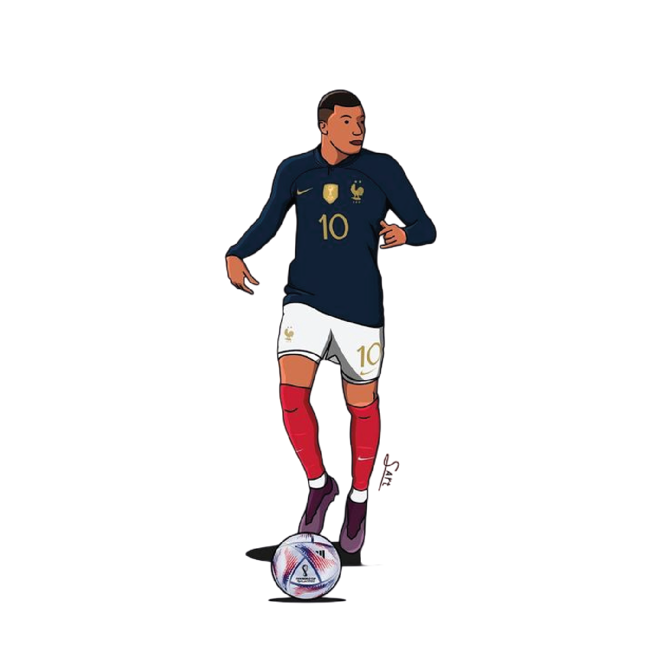 Kylian Mbappé France number 10 World Cup Qatar 2022 sticker