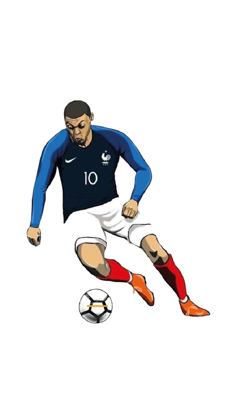 Kylian Mbappé France blue home kit number 10 action sticker