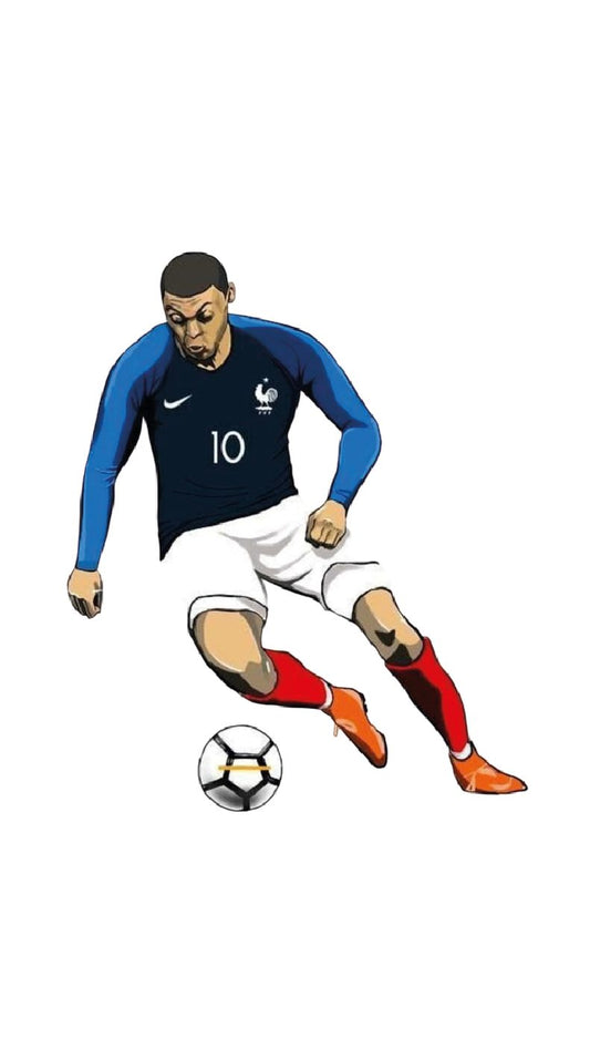 Kylian Mbappé France blue home kit number 10 action sticker