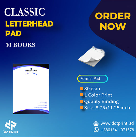 Custom letterhead pads — branded business stationery by Dotprint Solutions, Dhaka