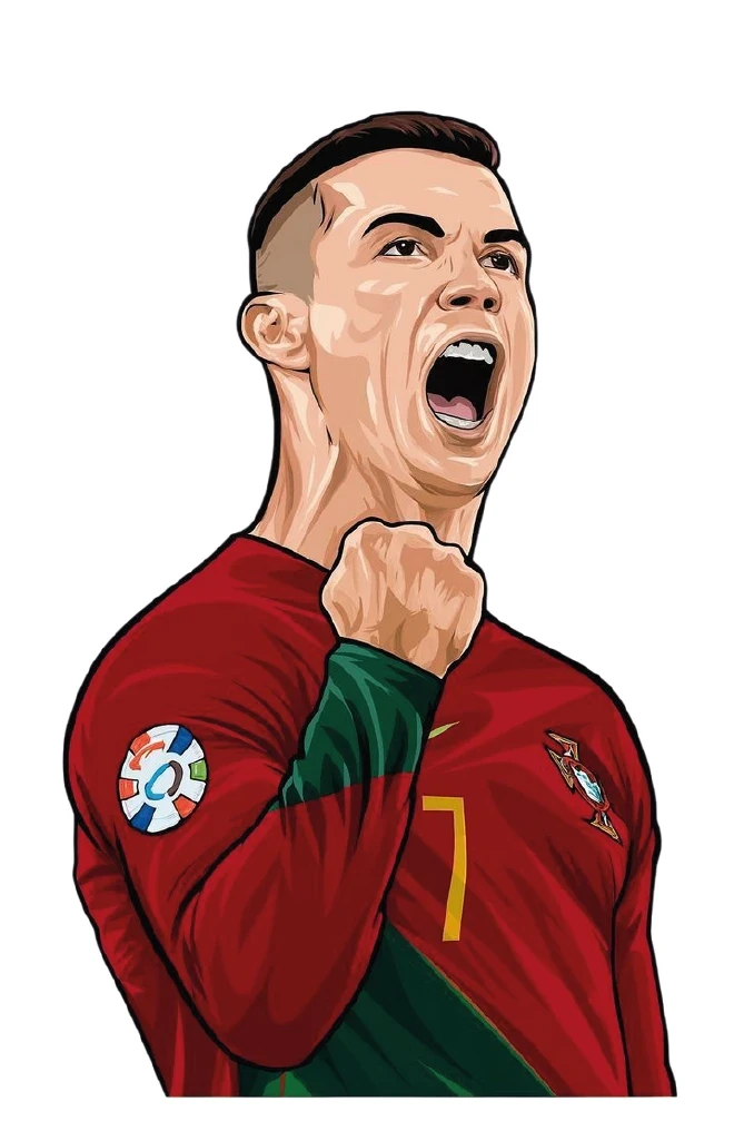 Cristiano Ronaldo Portugal No7 Roaring Fist Illustrated Sticker