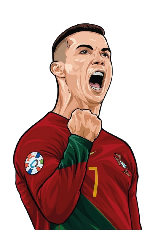 Cristiano Ronaldo Portugal No7 Roaring Fist Illustrated Sticker