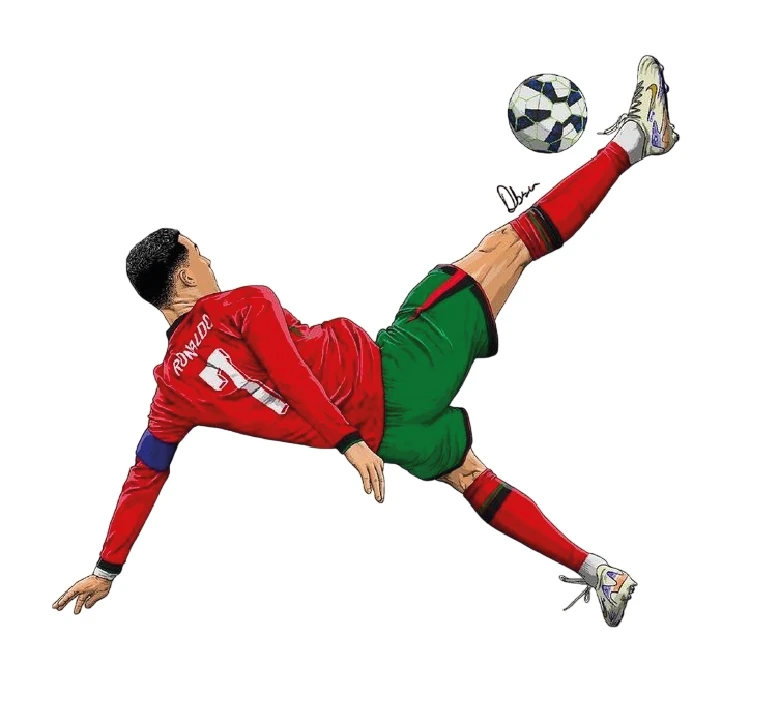 Cristiano Ronaldo Portugal Bicycle Kick Illustrated Sticker