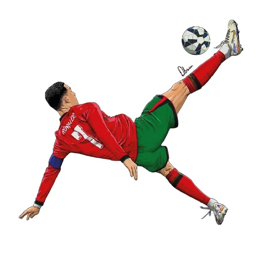 Cristiano Ronaldo Portugal Bicycle Kick Illustrated Sticker