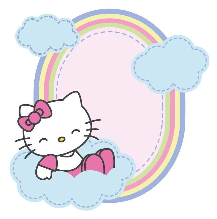 Hello Kitty Rainbow Cloud Border Sticker