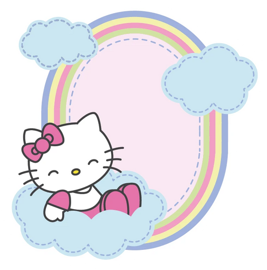Hello Kitty Rainbow Cloud Border Sticker