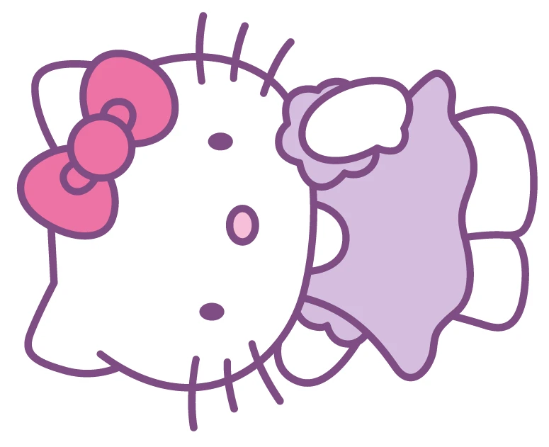 Hello Kitty Portrait Lavender Bow Sticker
