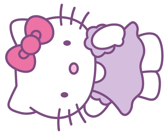 Hello Kitty Portrait Lavender Bow Sticker