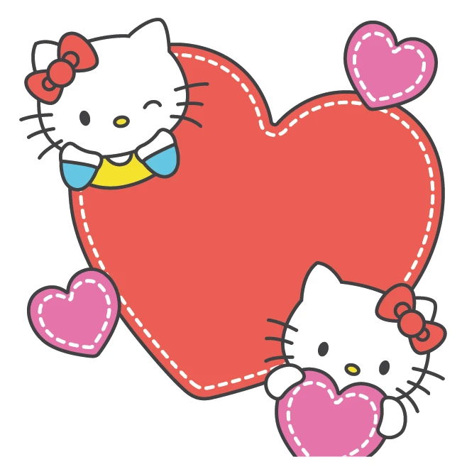 Hello Kitty Duo Love Heart Sticker
