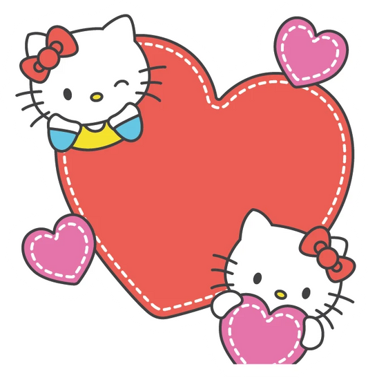 Hello Kitty Duo Love Heart Sticker