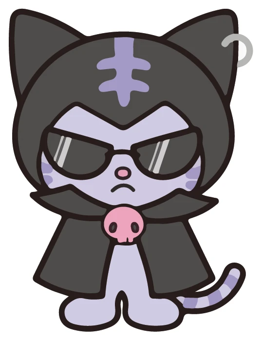Kuromi Baku Dark Cat Sunglasses Sticker