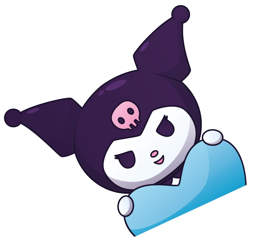 Kuromi Resting On Pillow Sleepy Sticker