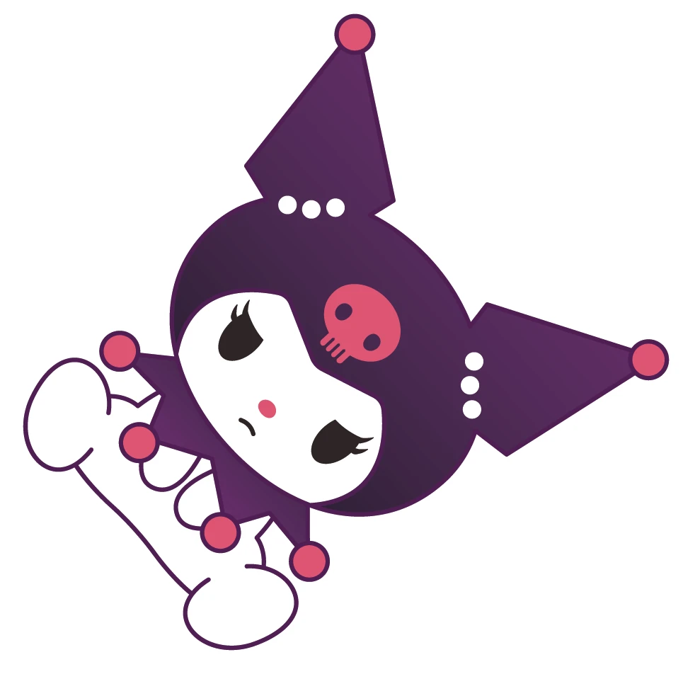 Kuromi Leaning Playful Pose Sticker