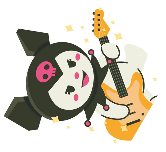 Kuromi Electric Guitar Rock Music Sticker