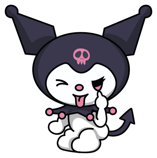 Kuromi Winking Tongue Out Devil Tail Sticker