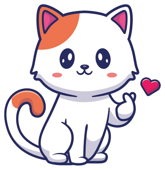 Kawaii Calico Cat Finger Heart Gesture Sticker