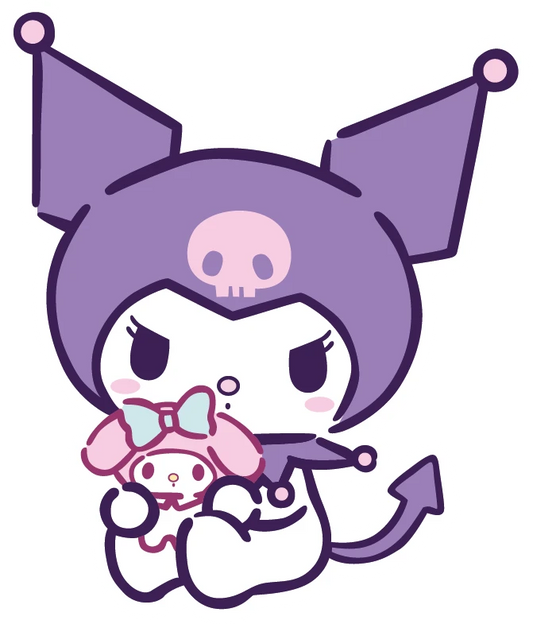 Kuromi Holding My Melody Plush Sticker