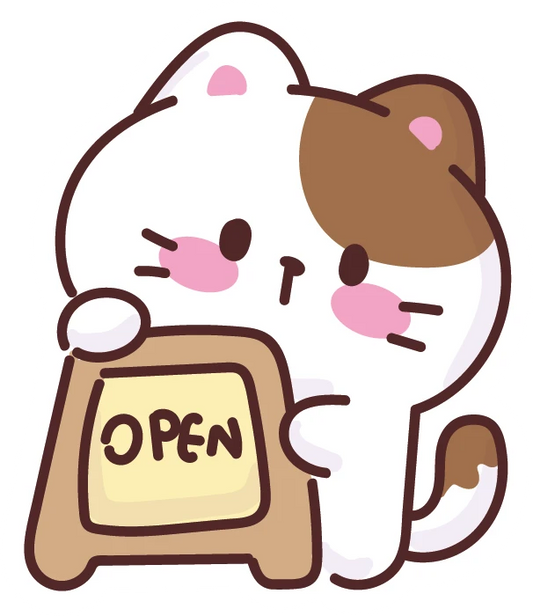 Kawaii Mochi Cat Open Sign Sticker