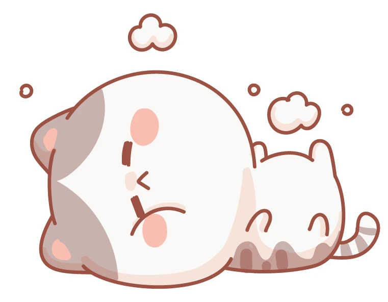 Kawaii Mochi Cat Duo Cuddling Sticker
