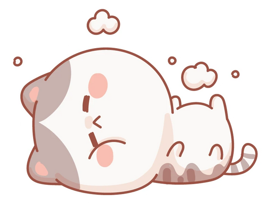 Kawaii Mochi Cat Duo Cuddling Sticker