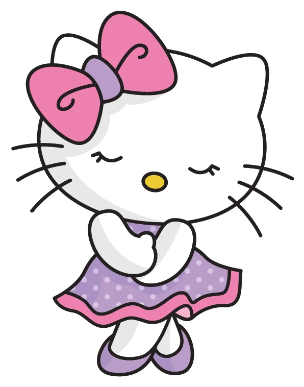 Hello Kitty Ballet Dancer Purple Dress Sticker