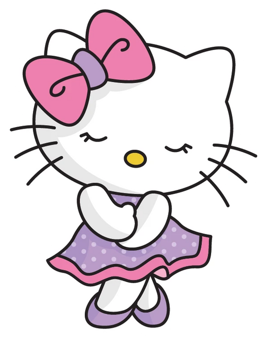 Hello Kitty Ballet Dancer Purple Dress Sticker