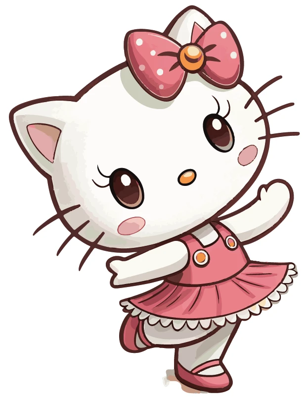 Hello Kitty Cute Dancer Pink Outfit Sticker