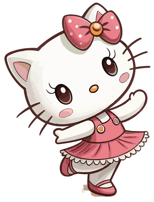 Hello Kitty Cute Dancer Pink Outfit Sticker