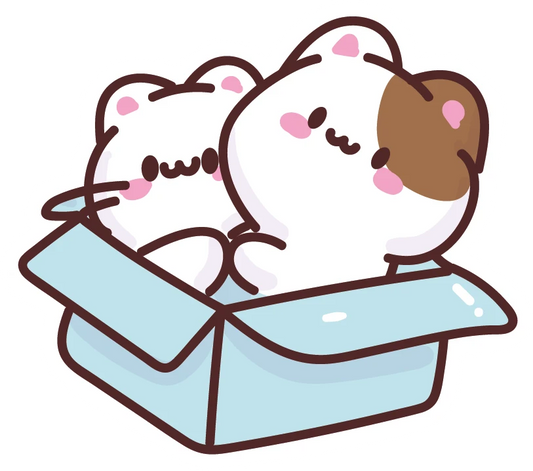 Kawaii Mochi Cat Duo In Box Sticker