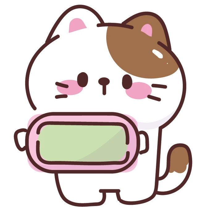 Kawaii Mochi Cat Holding Sign Sticker