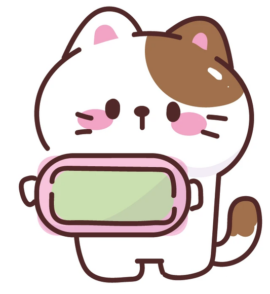 Kawaii Mochi Cat Holding Sign Sticker