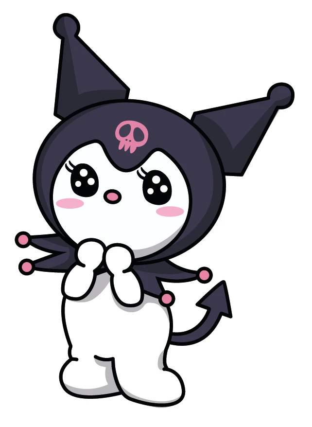 Kuromi Cute Hands Together Pose Sticker