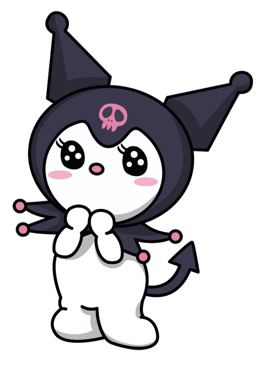 Kuromi Cute Hands Together Pose Sticker