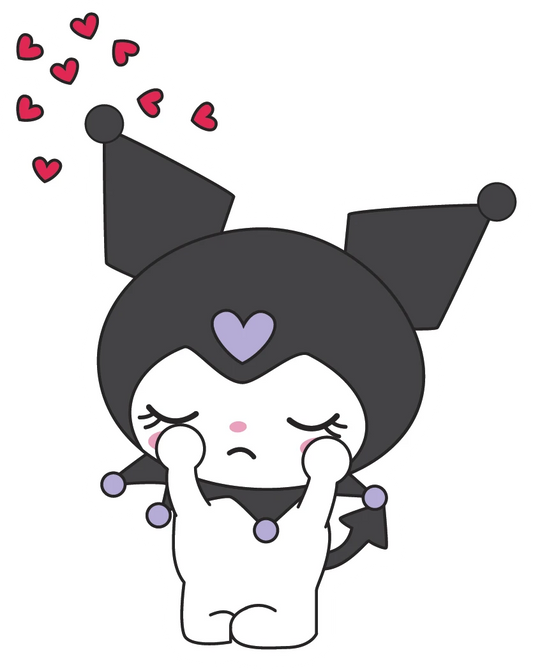 Kuromi Crying Happy Tears Hearts Sticker