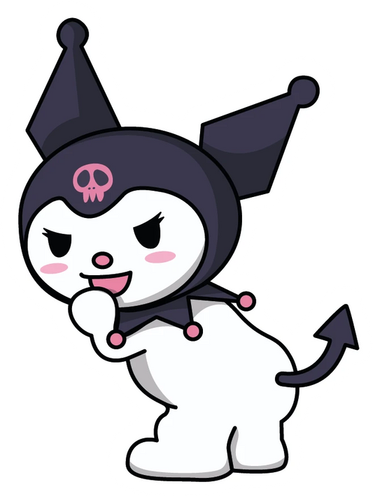 Kuromi Mischievous Smirk Devil Tail Sticker
