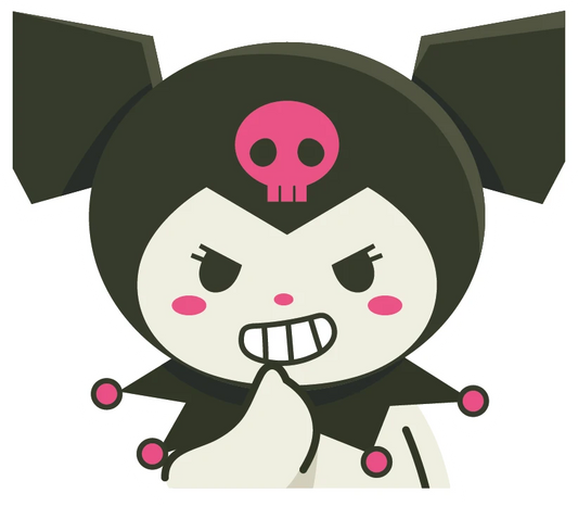 Kuromi Angry Gritting Teeth Flat Style Sticker