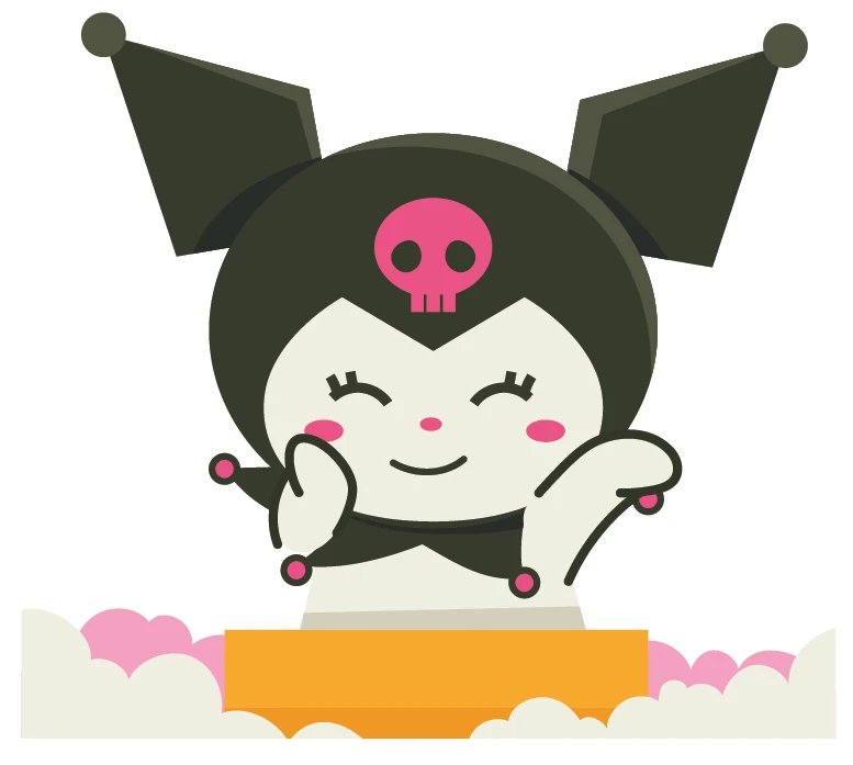 Kuromi Happy Rising From Clouds Sticker