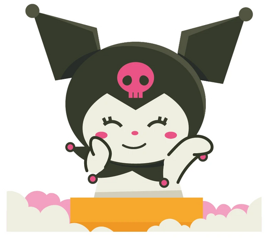 Kuromi Happy Rising From Clouds Sticker