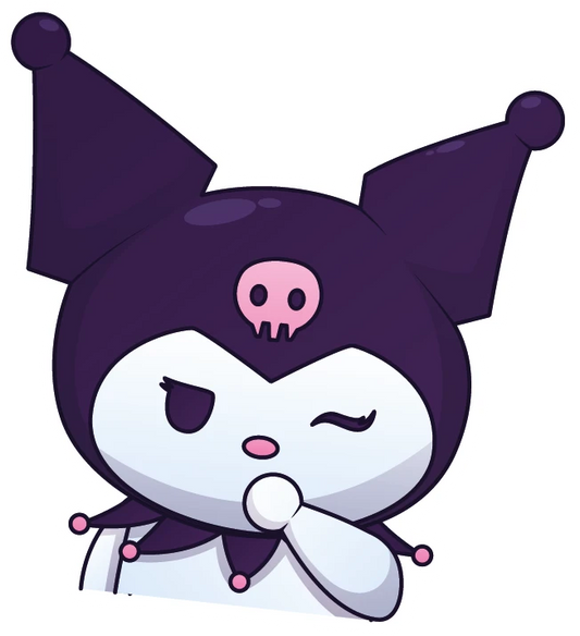 Kuromi Winking Thinking Pose Sticker