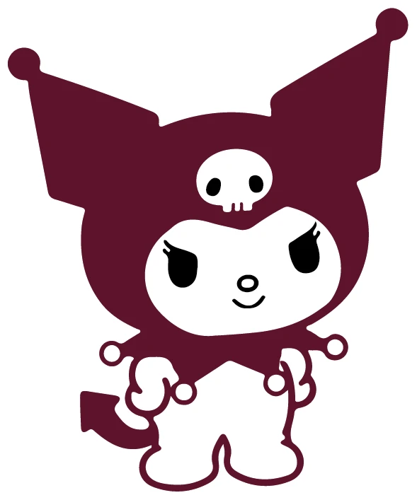 Kuromi Dark Maroon Silhouette Style Sticker