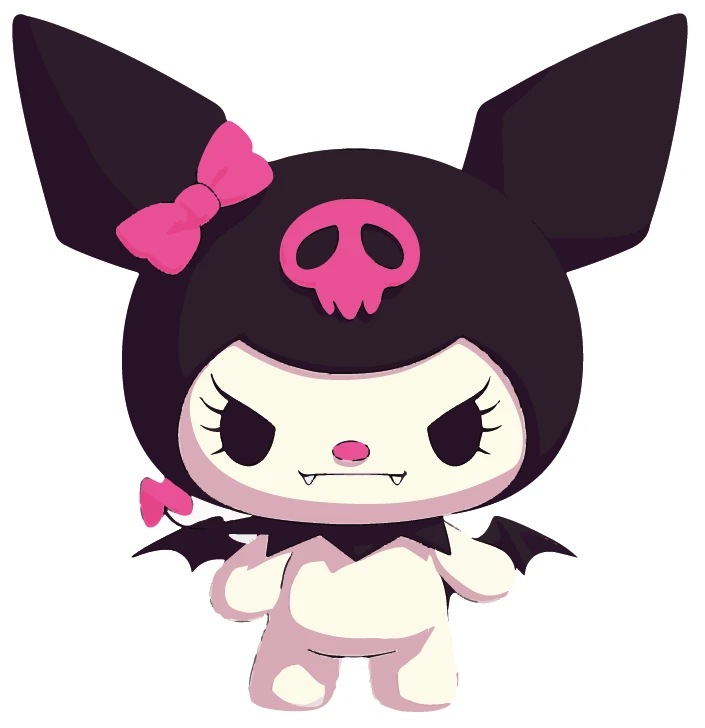 Kuromi Dark Bat Wings Vampire Sticker